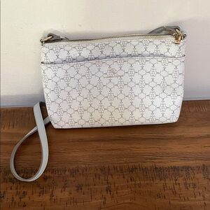 Nanette Lepore Cream and Gray Patterned Crossbody Purse NWOT